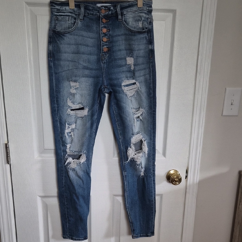 KanCan High Rise Distressed Denim Jeans